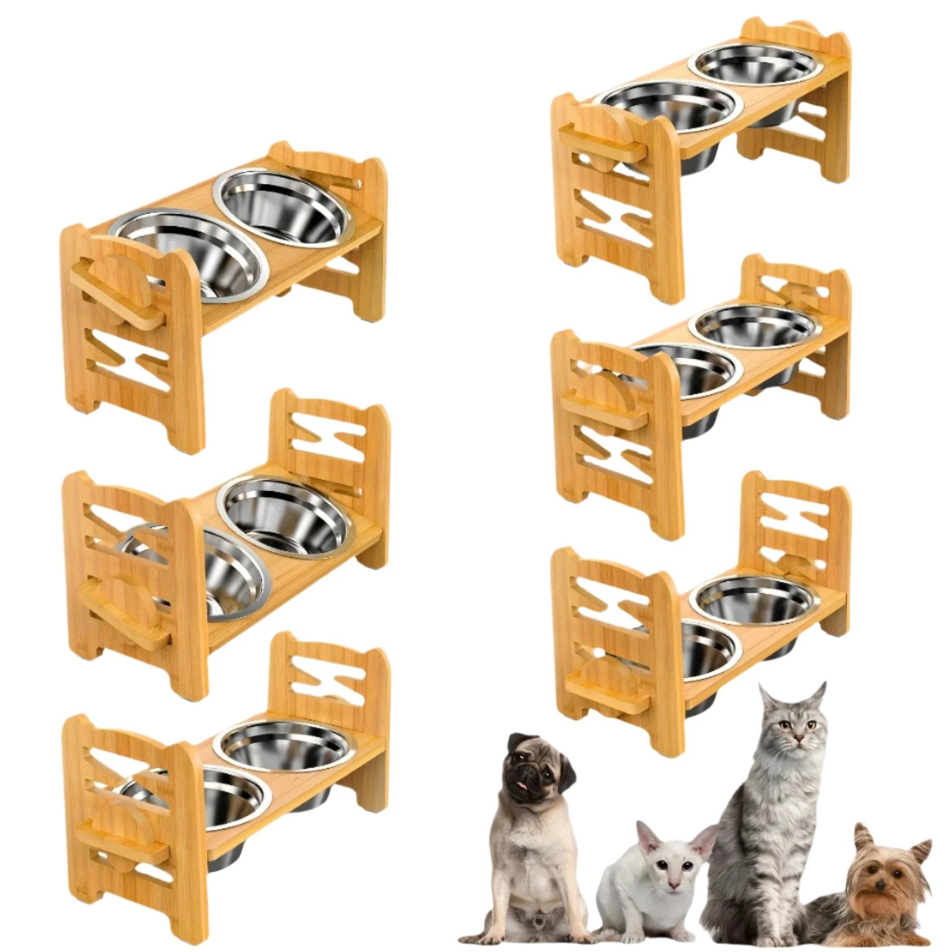 Elevated non-slip dog bowl stand with double bowls Bowlift by Bowlift