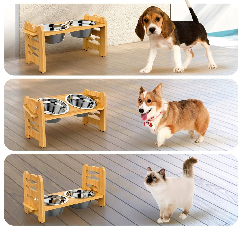 Elevated non-slip dog bowl stand with double bowls Bowlift by Bowlift