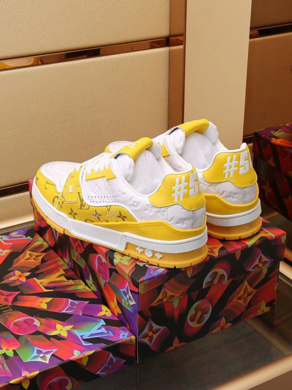 Luxury Trainer Sneakers Shoes #54 Signature Yellow and White by Air Jordan