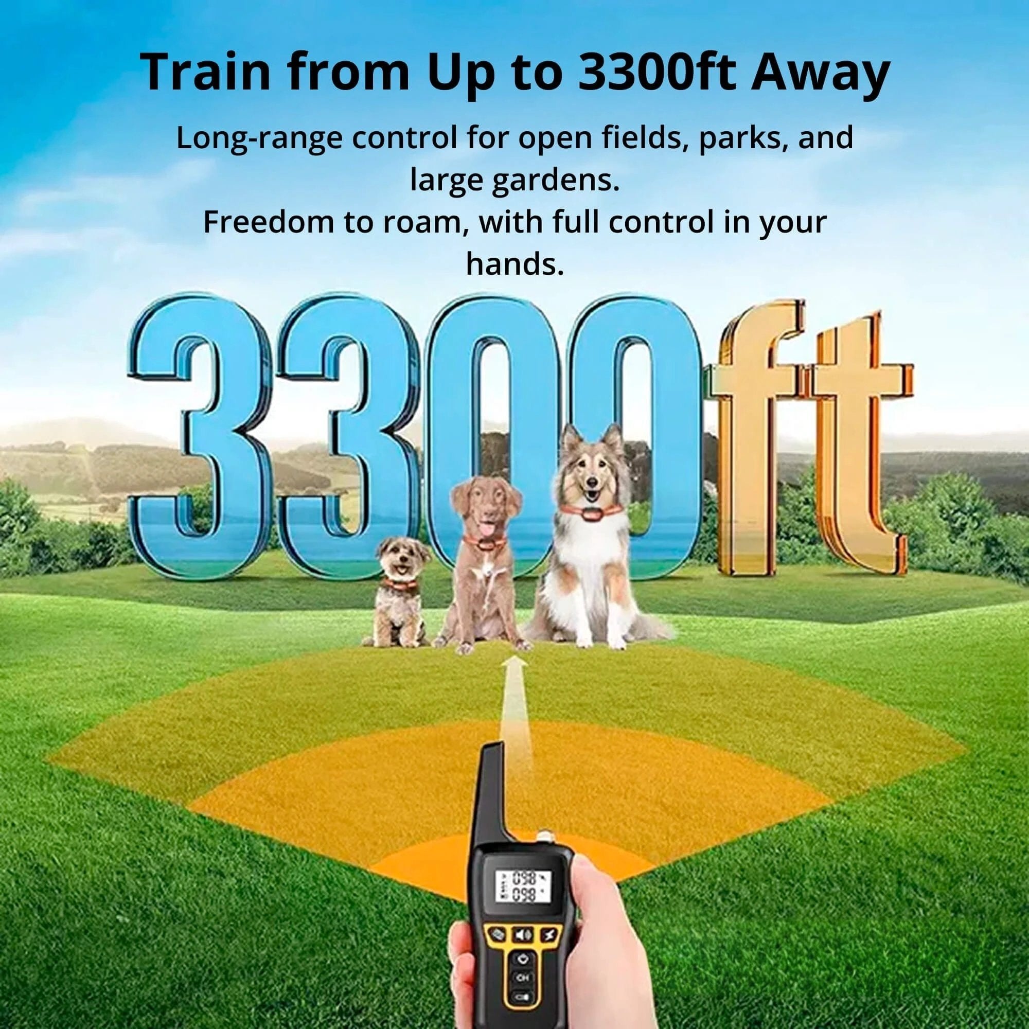 1000m Waterproof Dog Training Collar | Rechargeable, Remote Control & Adjustable for Small, Medium, and Large Dogs by BowLift
