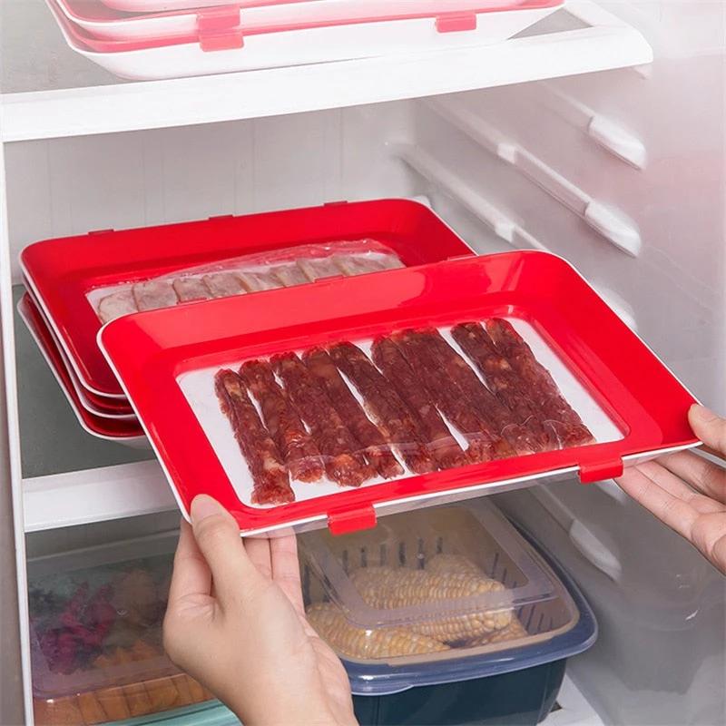 6pcs Creative Vacuum Food Preservation Tray Plate Storage Organizer by Bowlift