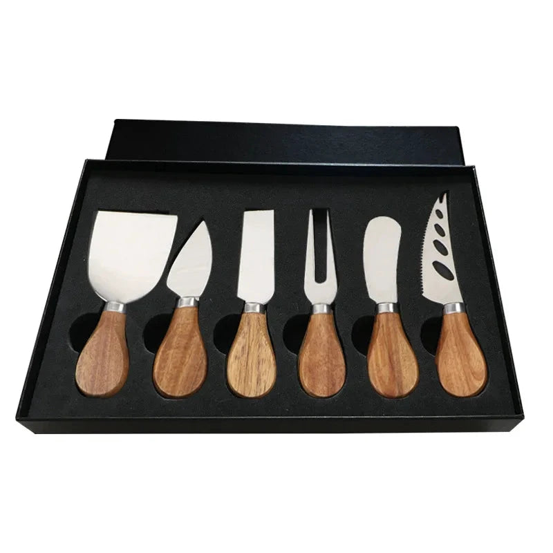 6pcs Stainless Steel Cheese Knives for Charcuterie Boards and Cutlery by Bowlift