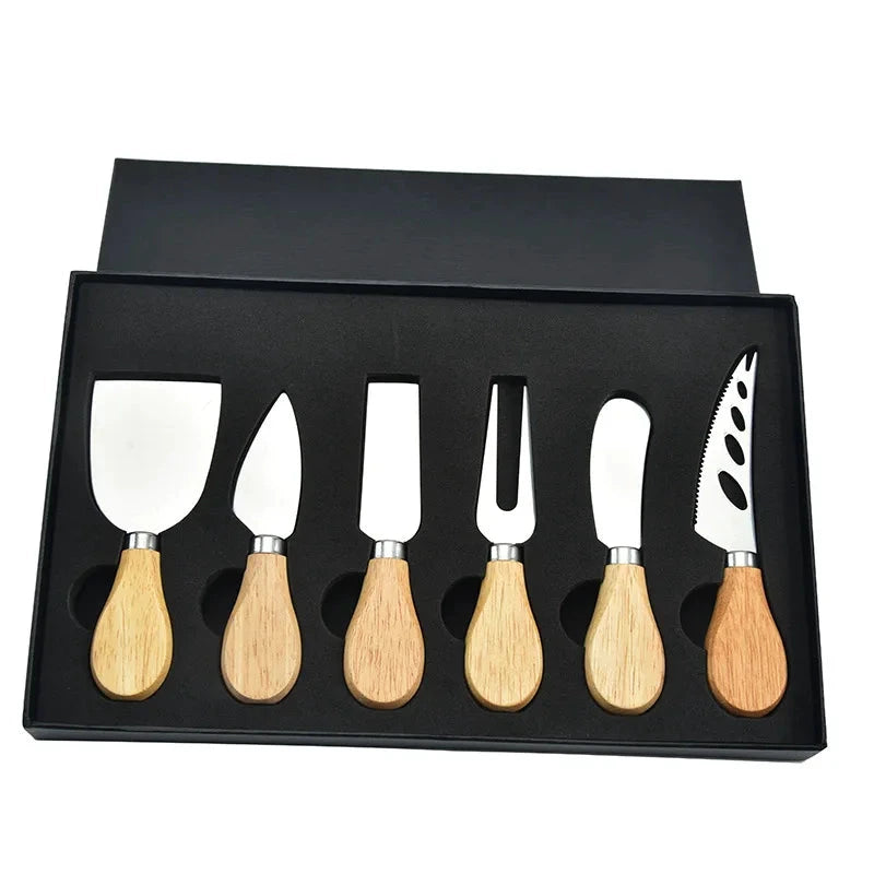 6pcs Stainless Steel Cheese Knives for Charcuterie Boards and Cutlery by Bowlift
