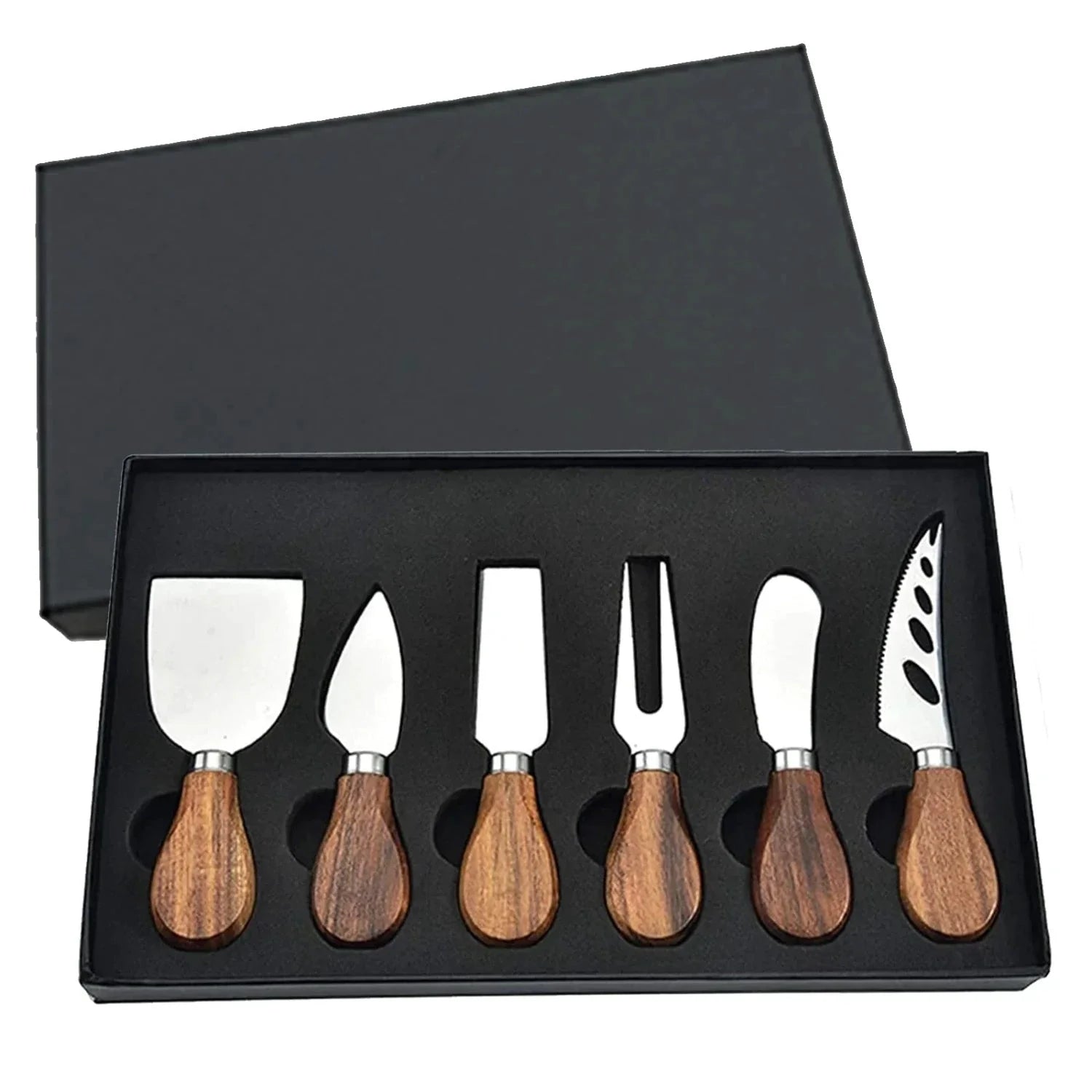 6pcs Stainless Steel Cheese Knives for Charcuterie Boards and Cutlery by Bowlift