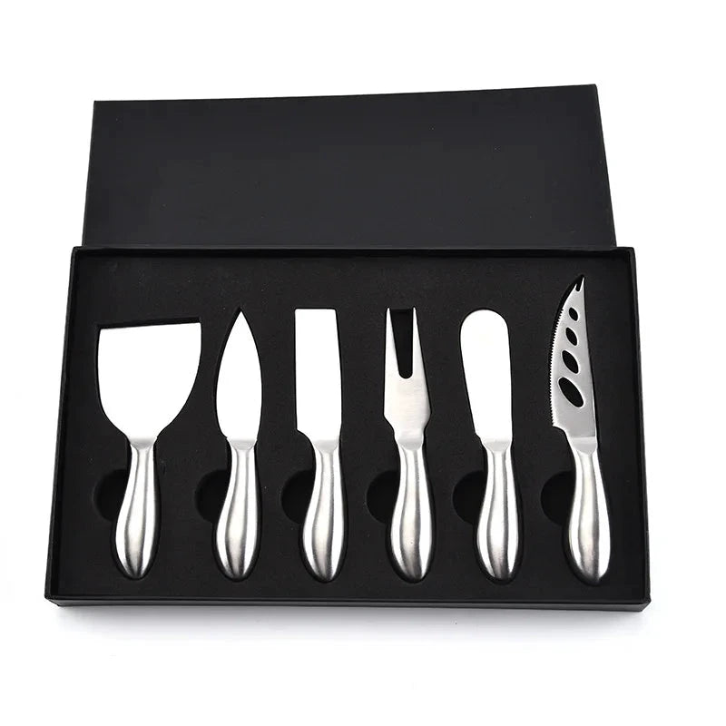 6pcs Stainless Steel Cheese Knives for Charcuterie Boards and Cutlery by Bowlift