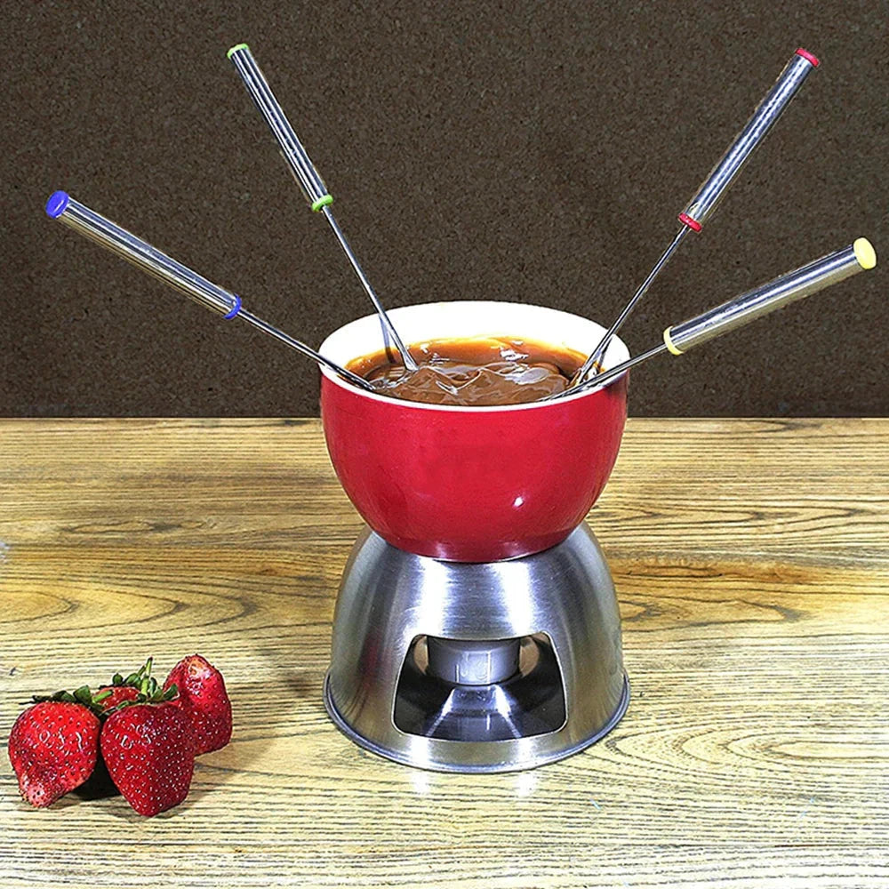 6Pcs Stainless Steel Chocolate Fork Cake Fruit Dessert Fork Set by Bowlift