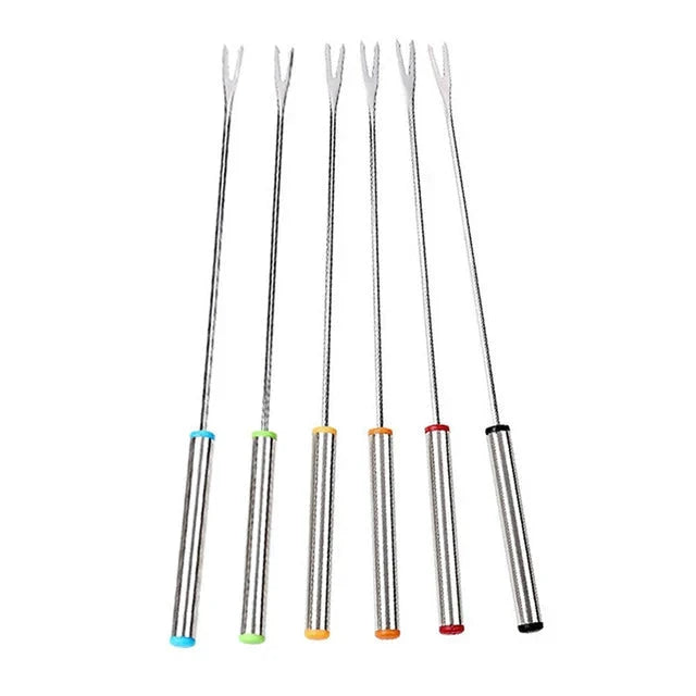 6Pcs Stainless Steel Chocolate Fork Cake Fruit Dessert Fork Set by Bowlift