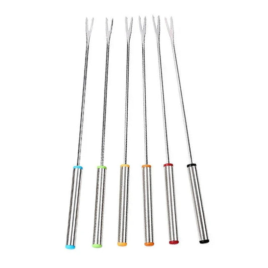 6Pcs Stainless Steel Chocolate Fork Cake Fruit Dessert Fork Set by Bowlift