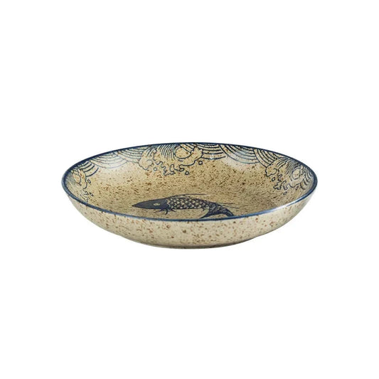 7" and 8" Underglaze Ceramic Round Plate Household Kitchen Tools by Bowlift