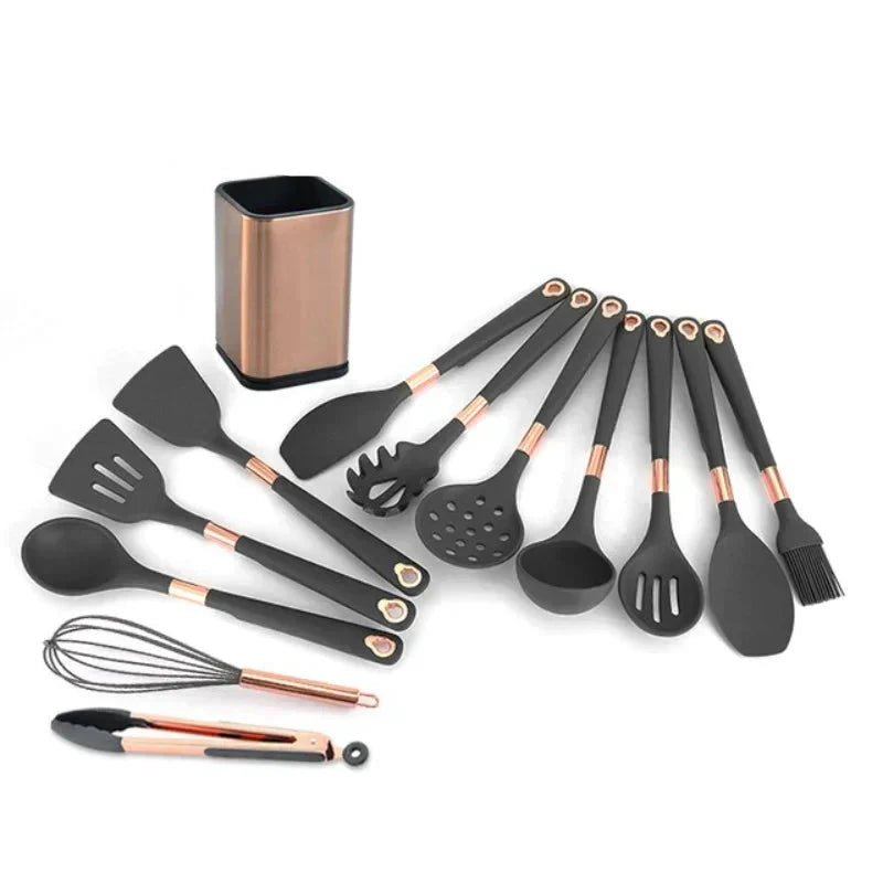 EliteCook - 12-piece gold-coated kitchen utensil set Bowlift by Bowlift
