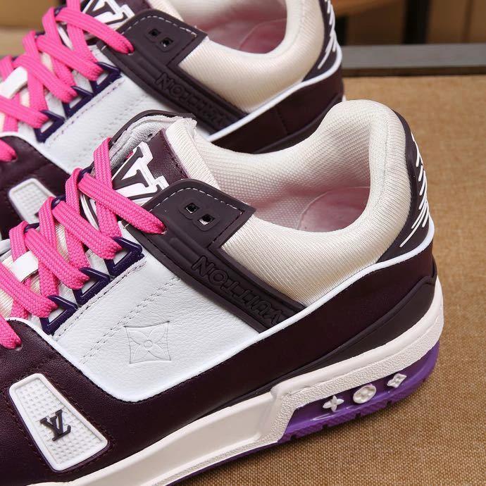 Luxury Virgil Trainer Sneakers Shoes Signature White Purple Monogram by Air Jordan