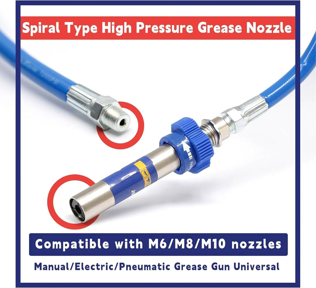 High-Pressure Grease Coupler - Heavy-Duty Fittings Adapter for Grease Guns, Fast Lock and Release Nozzles (Universal Fit) Bowlift by Bowlift