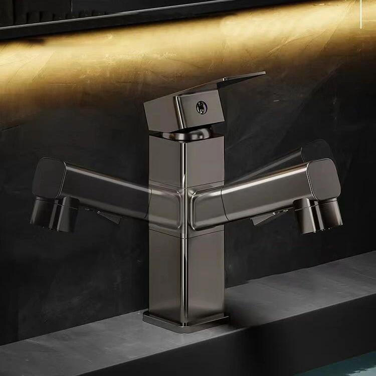 Bathroom Vessel Faucet Swivel Spout Single Handle Faucet with Pull-Out Spray Head by BowLift