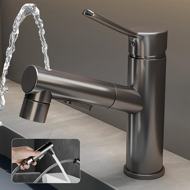 Bathroom Vessel Faucet Swivel Spout Single Handle Faucet with Pull-Out Spray Head by BowLift