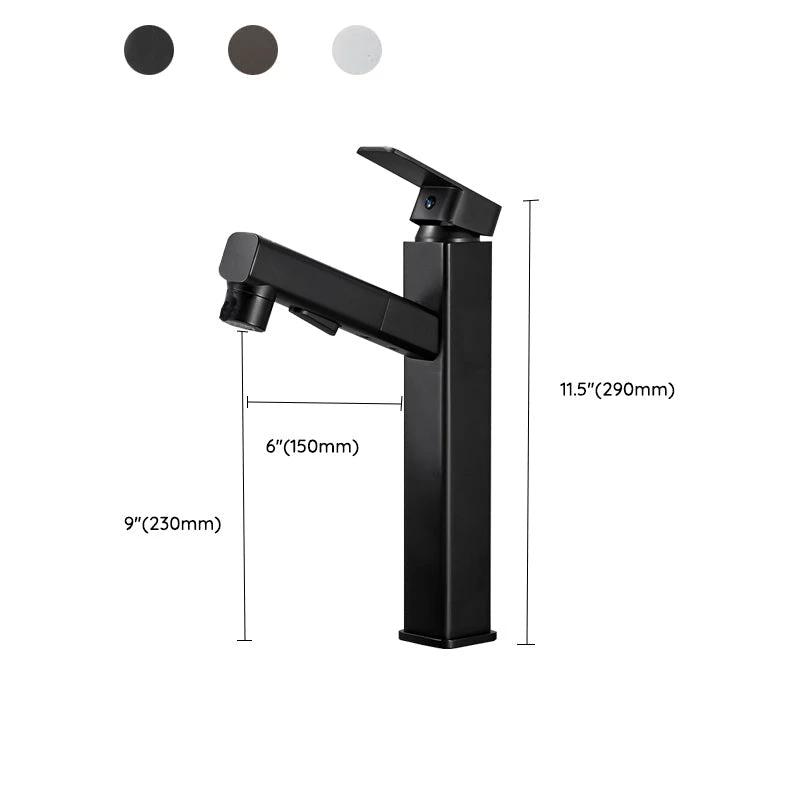 Bathroom Vessel Faucet Swivel Spout Single Handle Faucet with Pull-Out Spray Head by BowLift