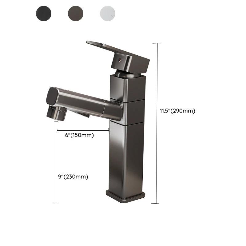 Bathroom Vessel Faucet Swivel Spout Single Handle Faucet with Pull-Out Spray Head by BowLift