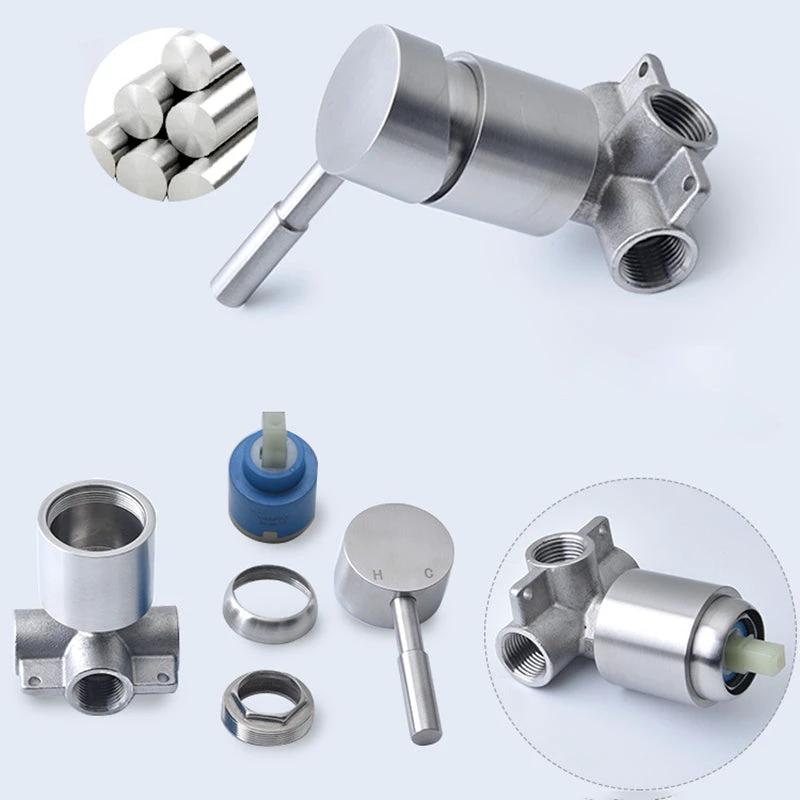 Stainless Steel Shower Combination Round Fixed Shower Head with Shower Arm by BowLift