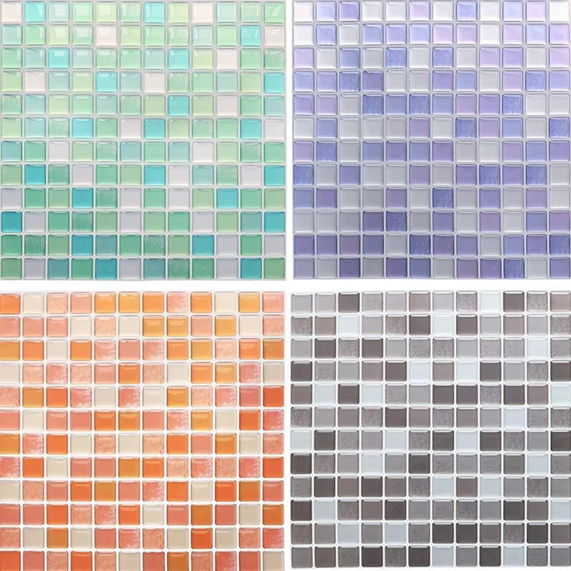 Plastic Peel & Stick Mosaic Tile Waterproof Peel & Stick Mosaic Tile with Square Shape by BowLift