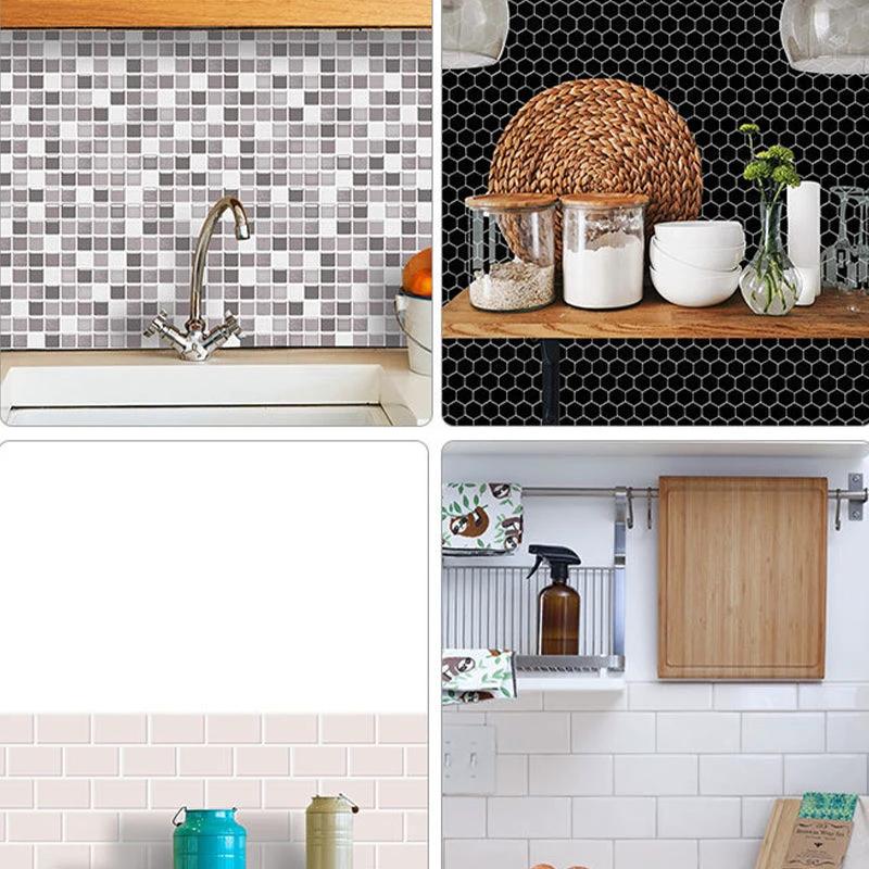 Plastic Peel & Stick Mosaic Tile Waterproof Peel & Stick Mosaic Tile with Square Shape by BowLift