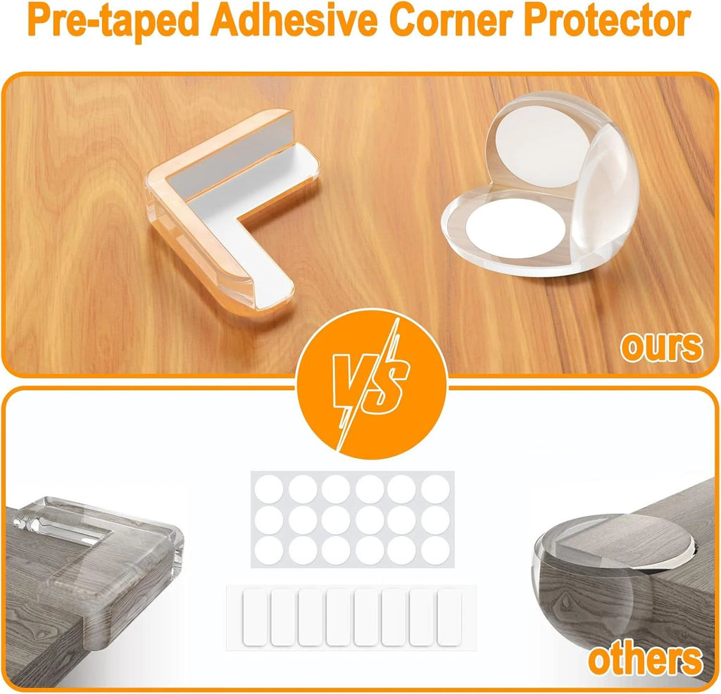 Corner Protectors for Kids, 16 Pack Pre-taped Table Corner Protectors for Baby by BowLift