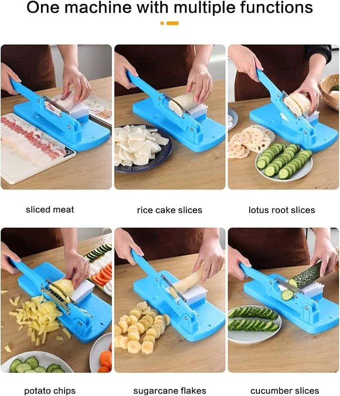 Manual Multifunctional Food Slicer – Robust Meat & Vegetable Slicer for Frozen Goods by BowLift