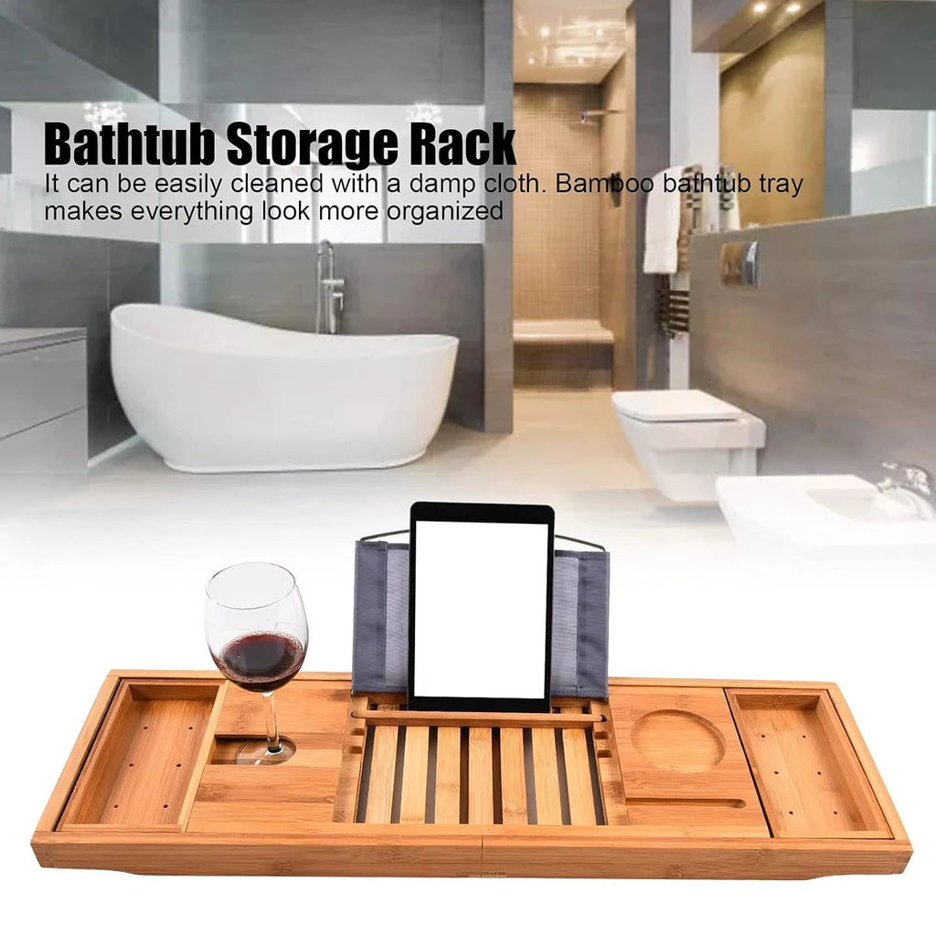 Premium Bamboo Extendable Bathtub Tray Bowlift by Bowlift