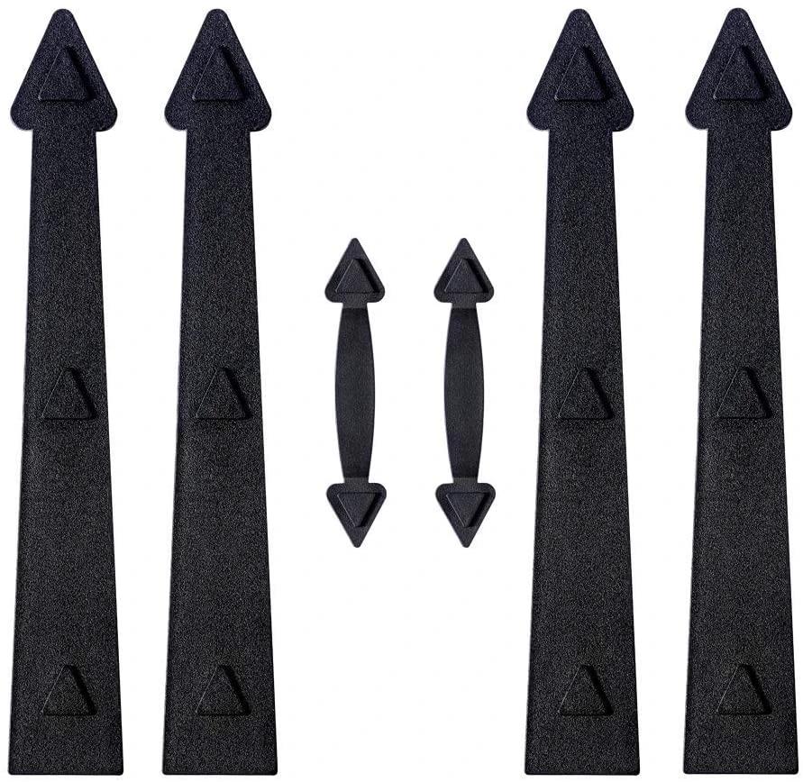 Homearda Magnetic Decorative Garage Door Hinges Handles Hardware Kit,Black (Door Hinges Set) by flagsshop
