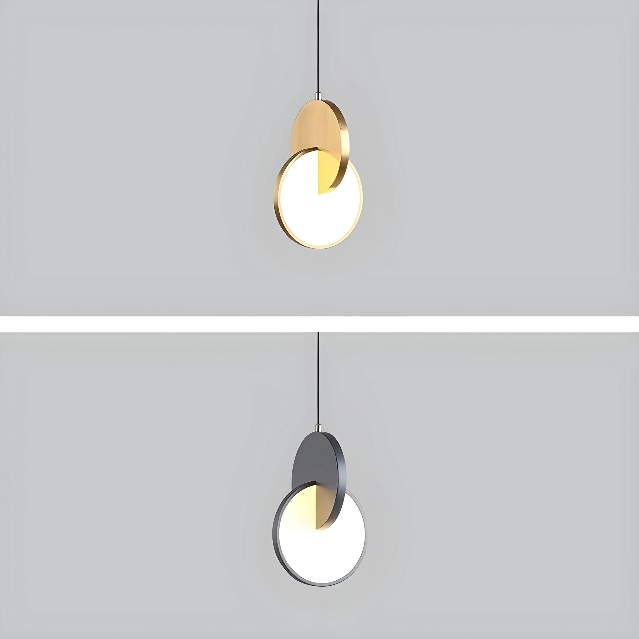Modern Scandinavian LED Pendant Lamp with Round Frame and Warm Glow Bowlift by Bowlift