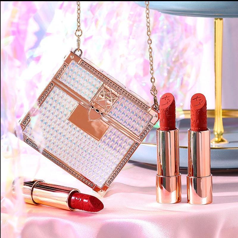 Lipstick Set Velvet Matte with Glamour Chain Handbag by Bowlift
