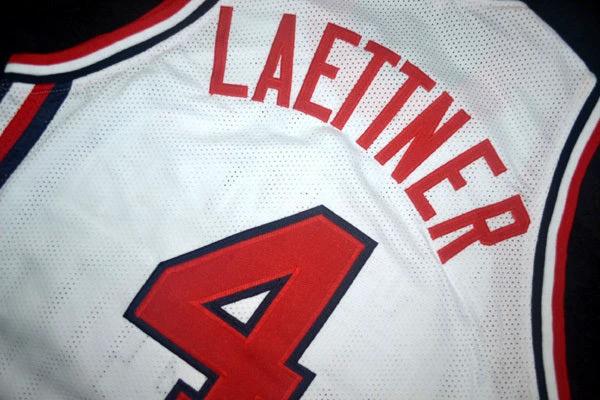Christian Laettner Jersey #4 Team USA Basketball Navy White by My store basketball