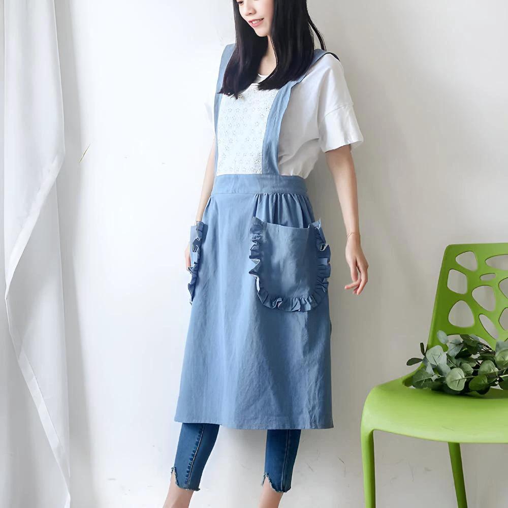 Chic Ruffle Pocket Apron by Casa & Beyond