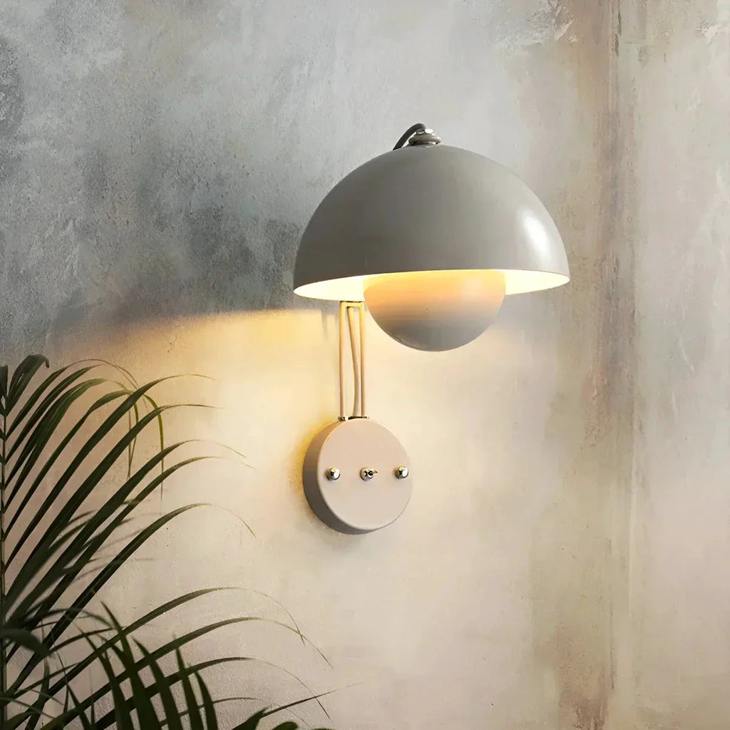 BudLume - Mushroom Light Cozy Scandinavian Wall Lamp Bowlift by Bowlift