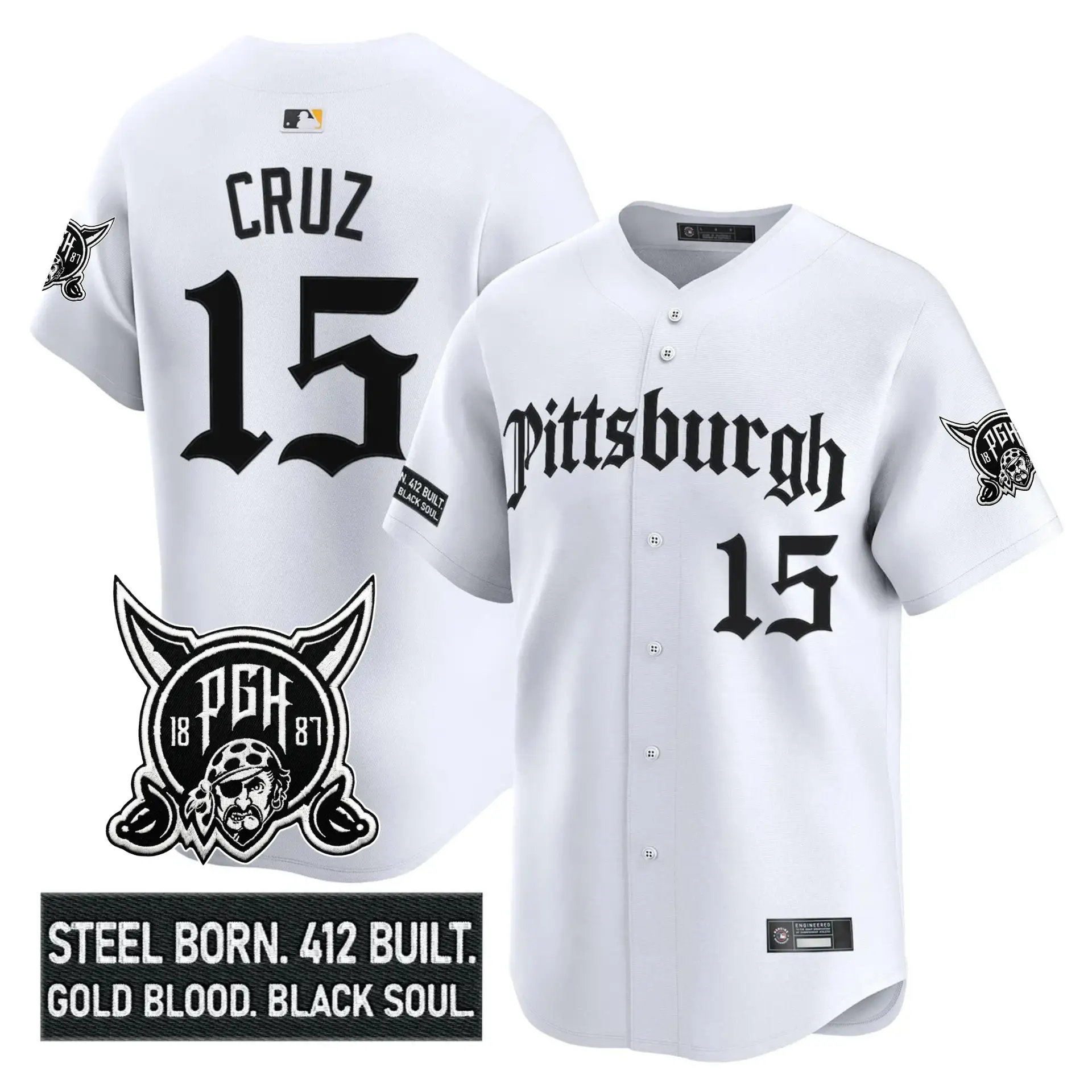 PIT 'Gothic Steel City Edition' Vapor Premier Limited Jersey - All Stitched by Pittsburgh Pirates