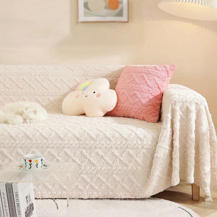 Snuggle Sherpa Sofa Cover by Casa & Beyond