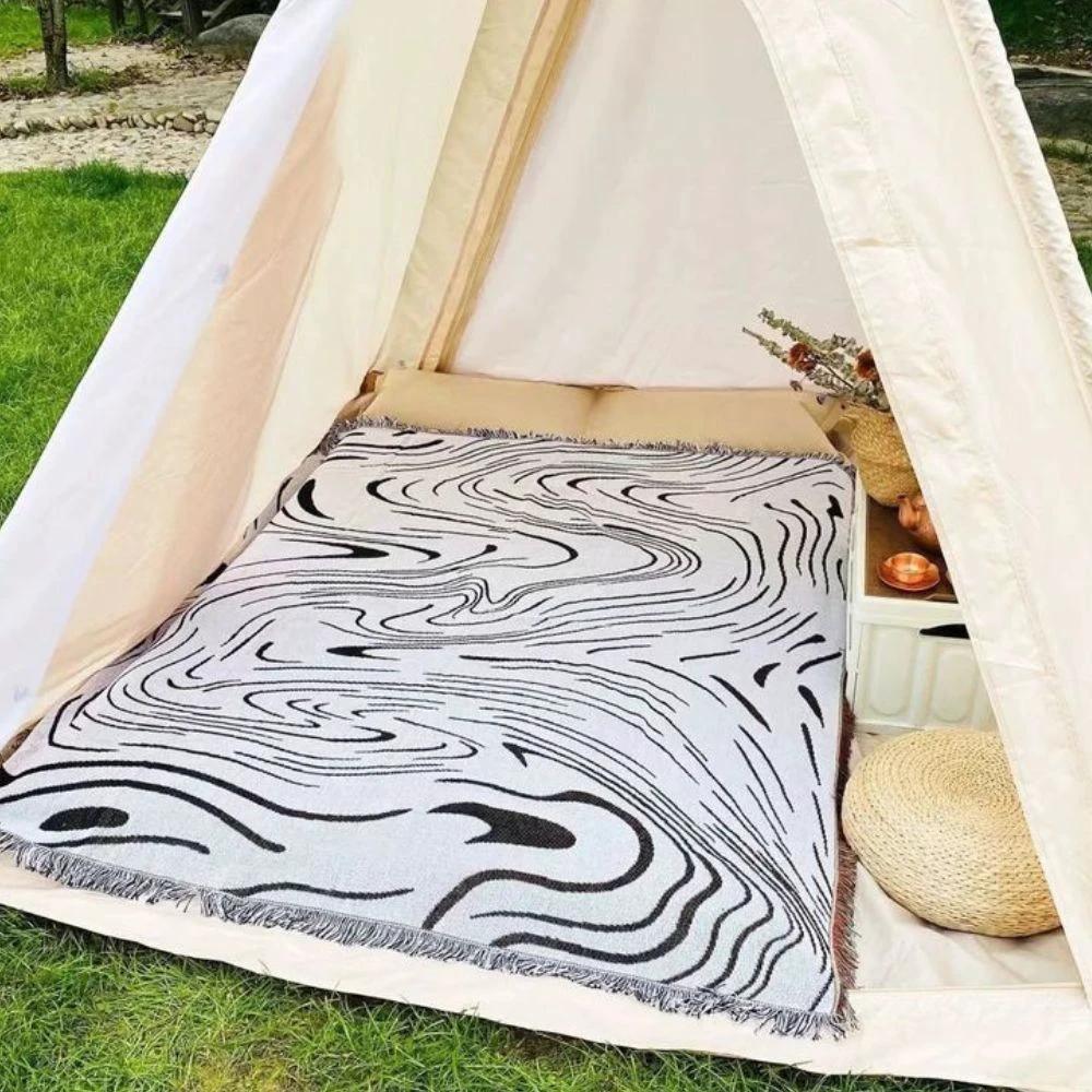 Marble Woven Throw Blanket by Casa & Beyond
