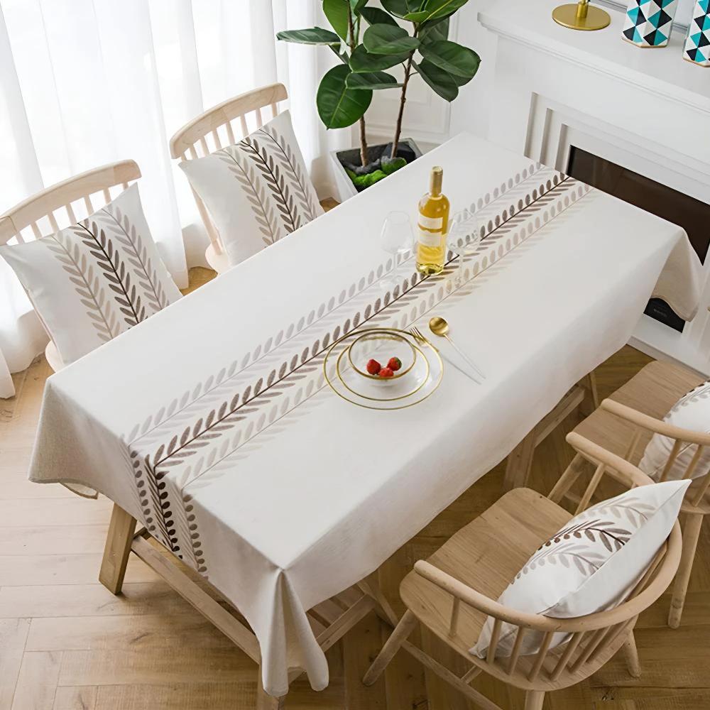 Elegance Leaves Embroidered Tablecloth by Casa & Beyond