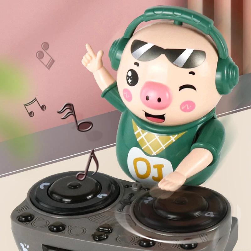 Toy pig DJ for seesaw by Bowlift