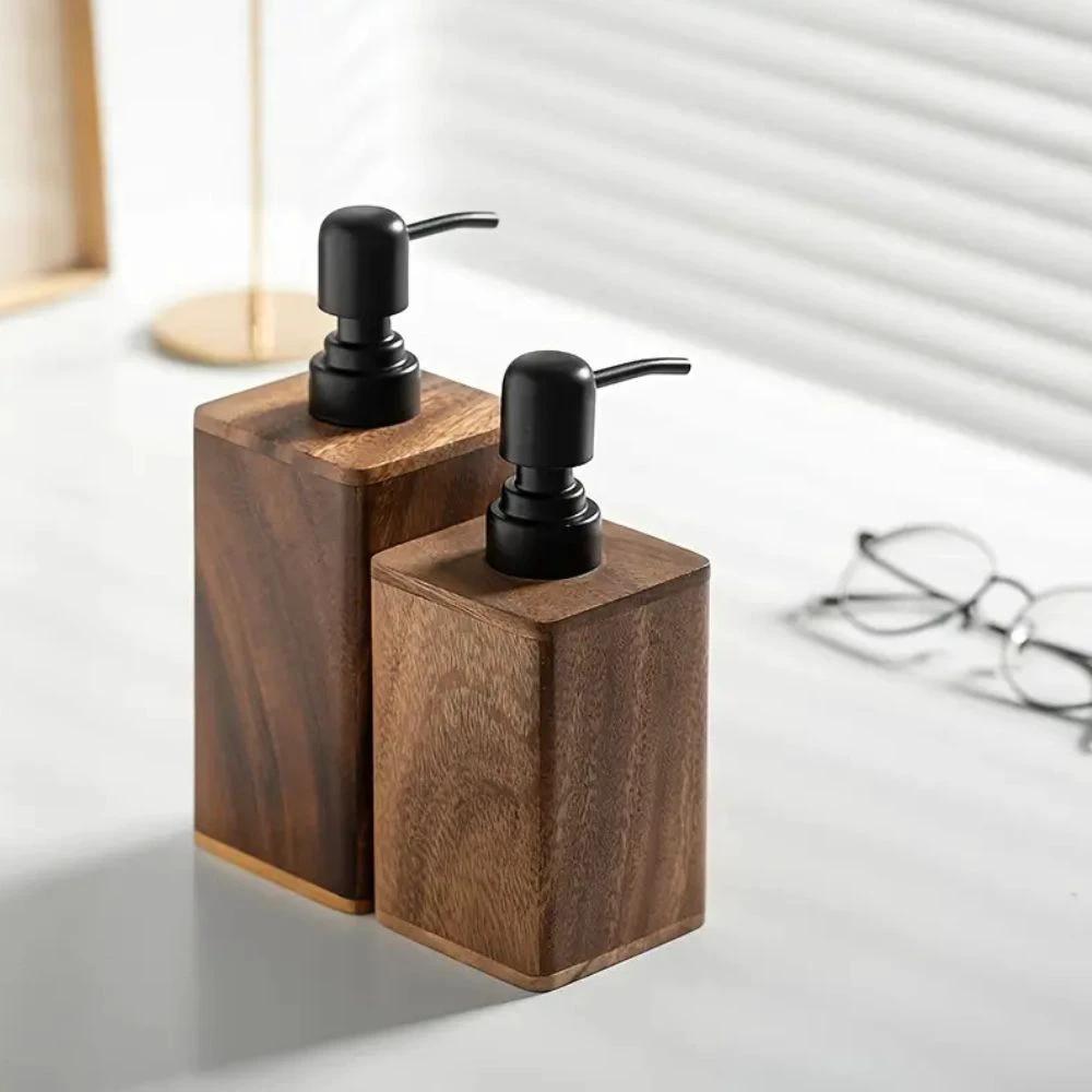 Walnut Aura Lotion & Soap Dispenser by Casa & Beyond