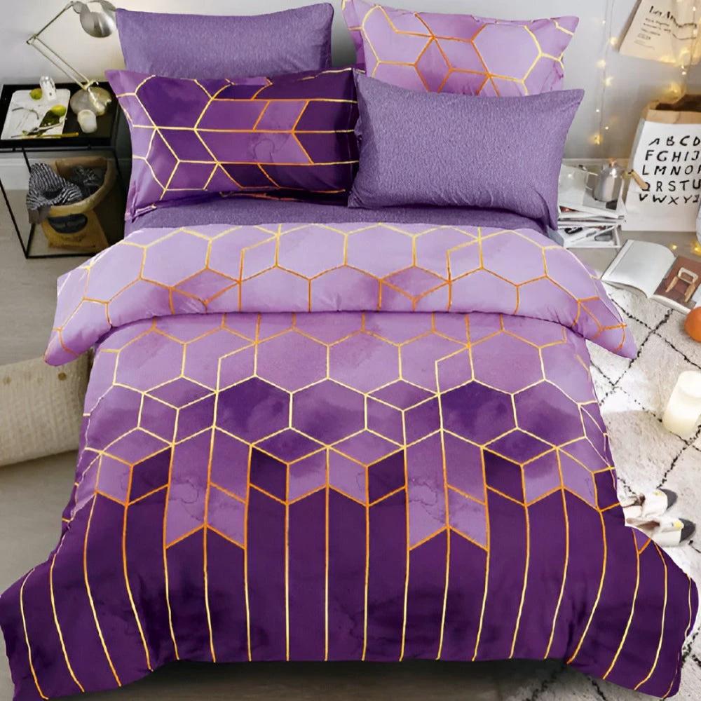 Golden Cosmo Hive | 3pcs Duvet Cover Sets by Casa & Beyond