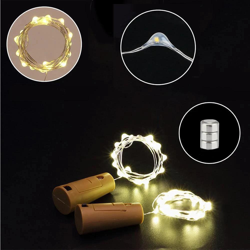 5 pieces LED bottle light night light made of cork gift decoration by Bowlift