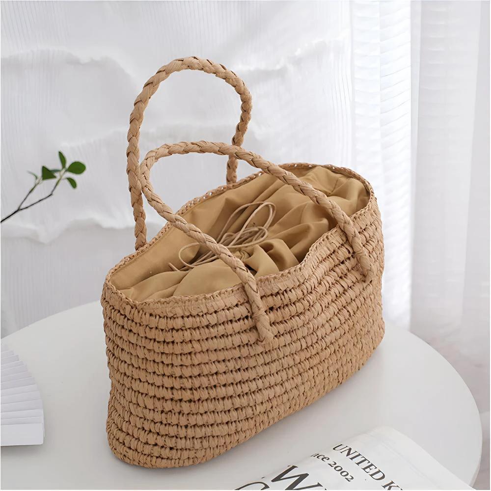 Woven Straw Tote Bag by Casa & Beyond