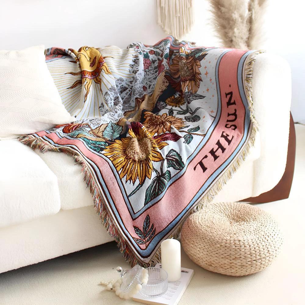 Boho Sun Tapestry Blanket by Casa & Beyond