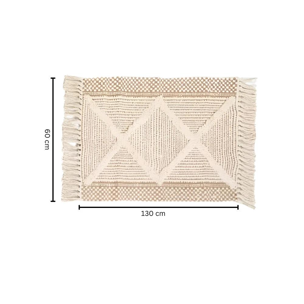 Beige Textured Fringe Tassel Rug by Casa & Beyond