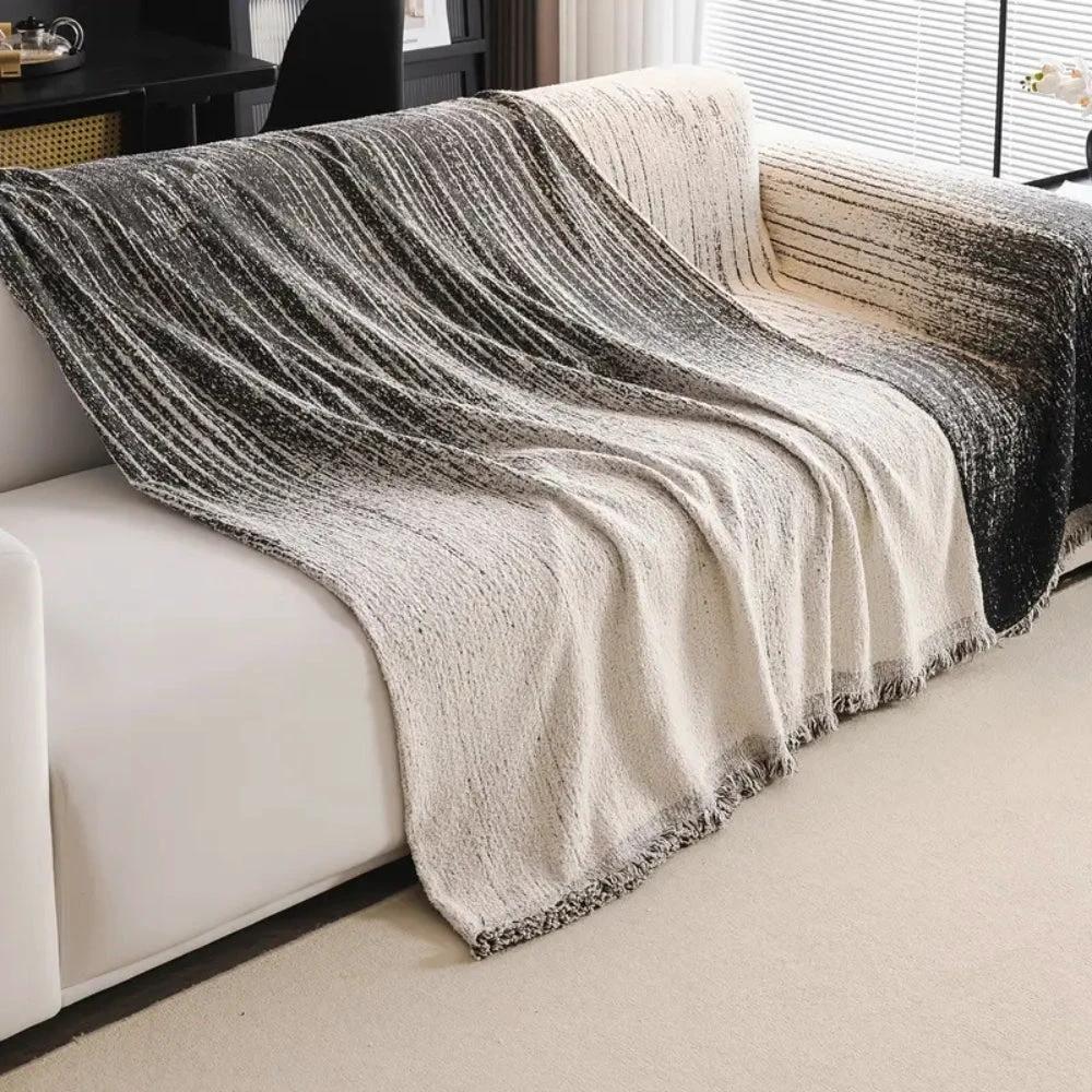 Neutral Tone Chenille Sofa Cover by Casa & Beyond