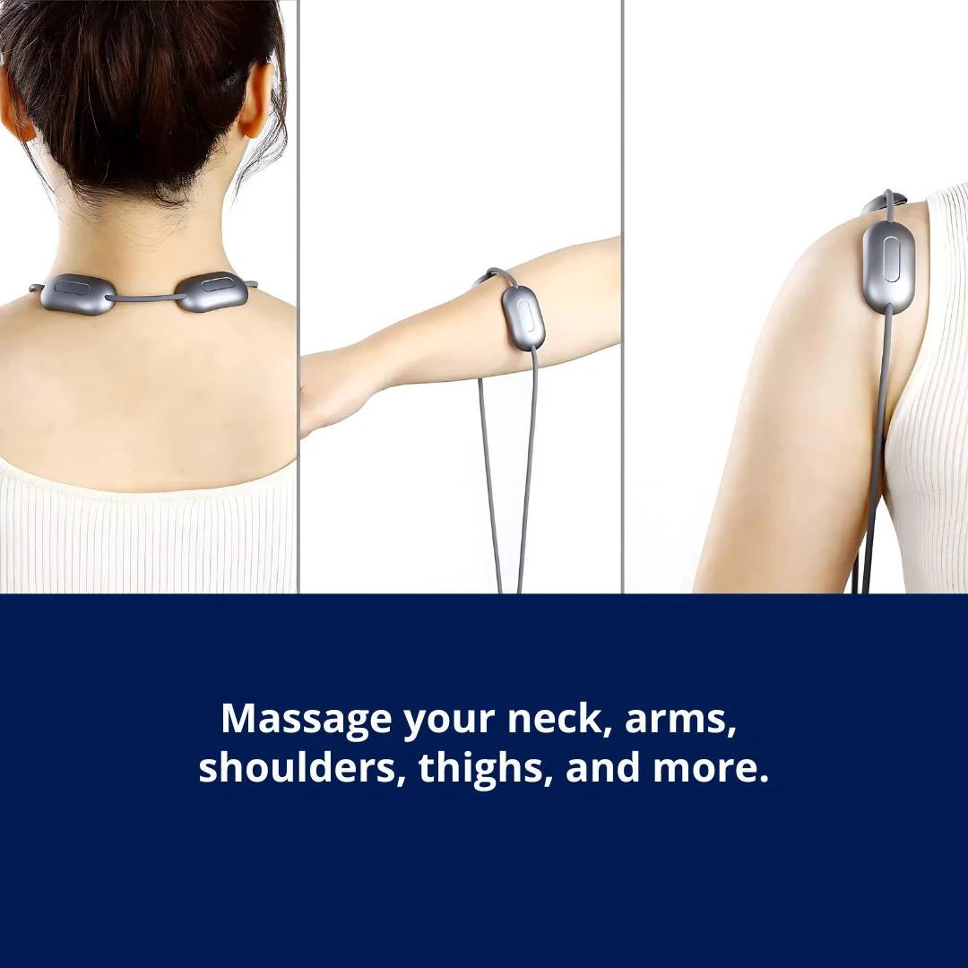 NeckEasePro Portable EMS Cervical Spine Massager | Pain Relief for Neck and Shoulder Tension - Muscle Relaxation Bowlift by Bowlift
