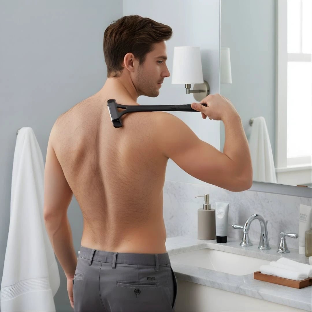 Extra-Long Handle Reach – Sharp Stainless Blades – Smooth Pain-Free Shave – Effortless DIY Grooming for Men Bowlift by Bowlift