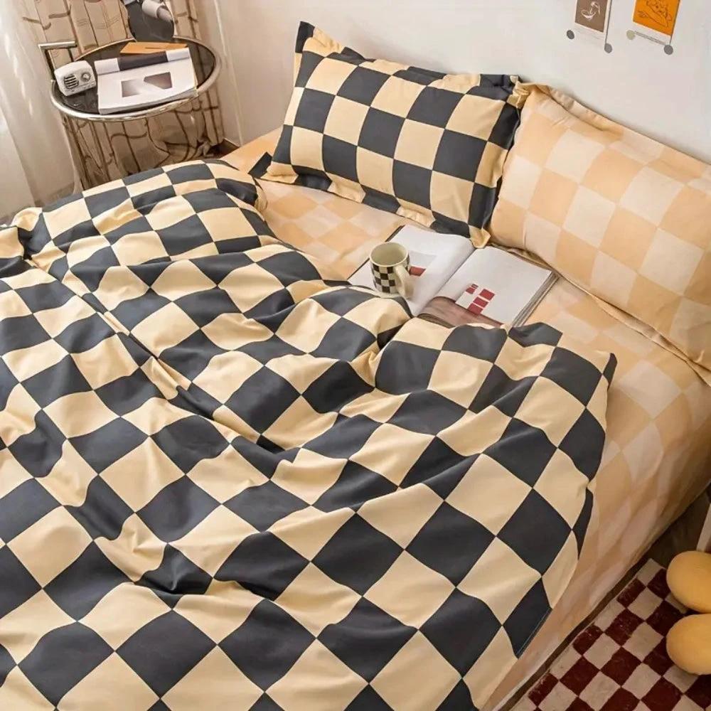 Chateau Checkered Bedding Set | 3pcs Set by Casa & Beyond