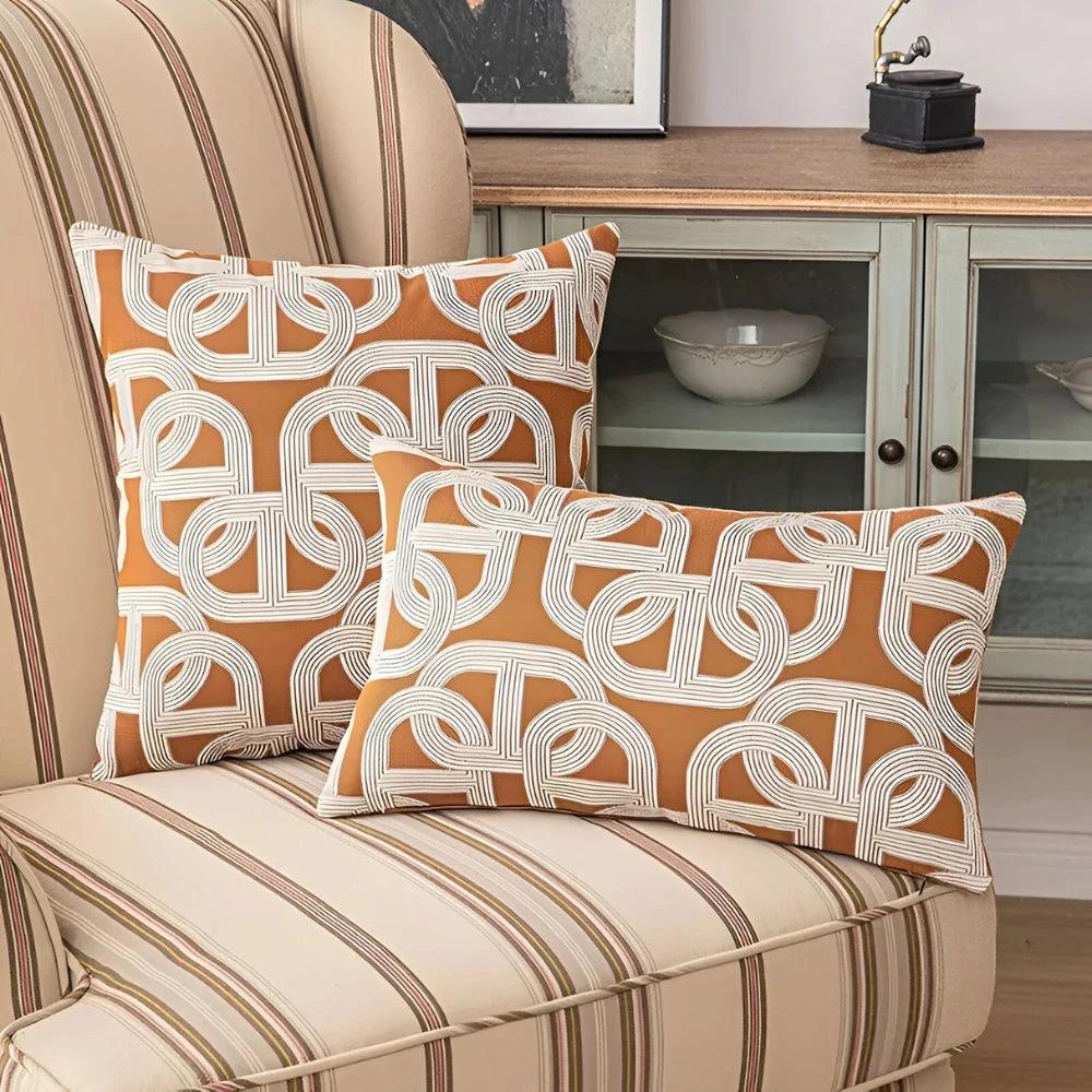 Modern Interlock Pattern Cushion Cover by Casa & Beyond