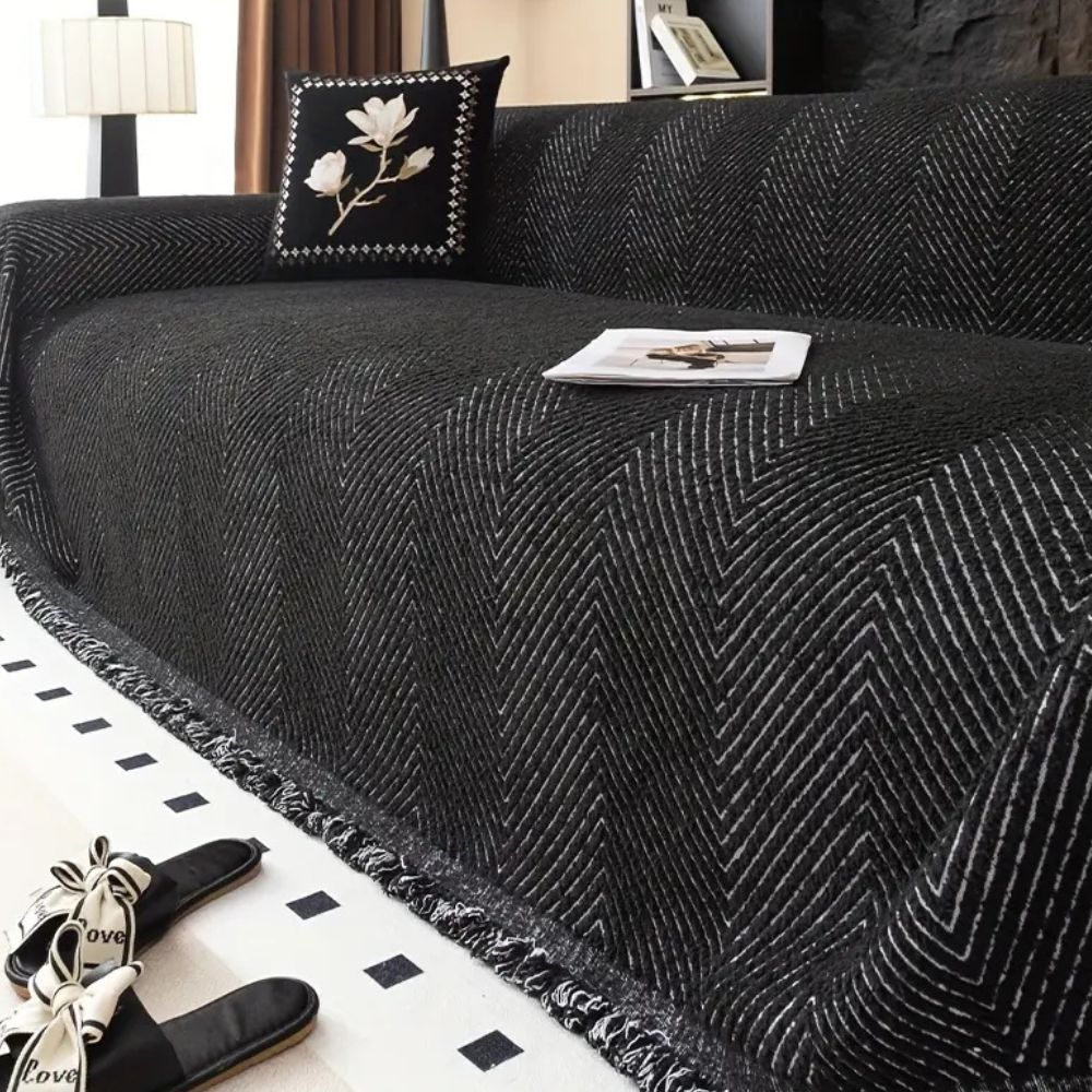 Stripe Herringbone Sofa Cover by Casa & Beyond