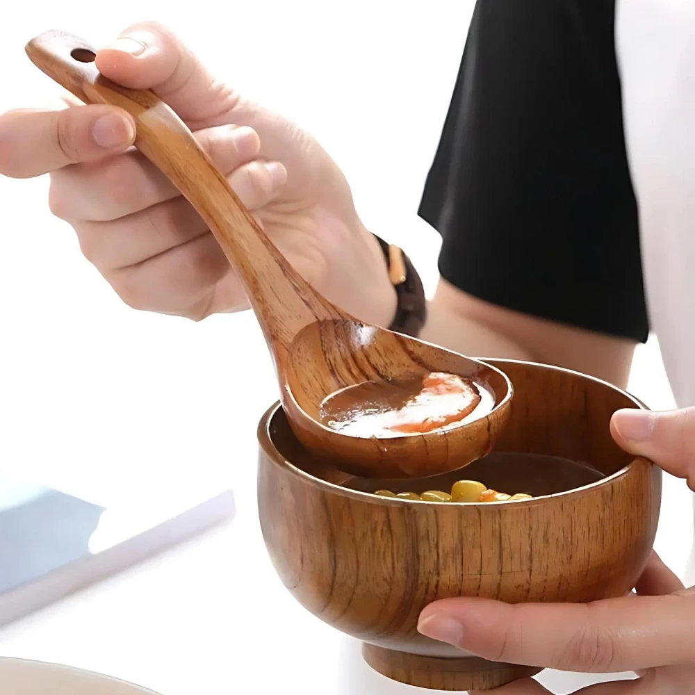 Natural Wooden Soup Spoon - 1pc by Casa & Beyond